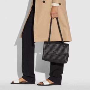 NWT Coach Parker in quilted black leather 76081